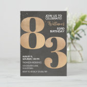 Gold Black 83e anniversaire Invitation (Debout devant)