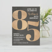 Gold Black 85e anniversaire Invitation (Debout devant)