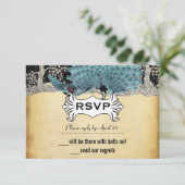 Gold Black Aqua  Peacock Forest (Staand voorkant)