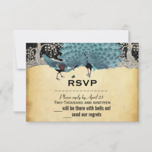 Gold Black Aqua  Peacock Forest