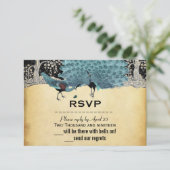 Gold Black Aqua Peacock Forest (Staand voorkant)