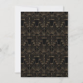 Gold Black Art Deco Gatsby 1920s Bespaar de datum Save The Date (Achterkant)