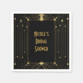 Gold & Black Art Deco Gatsby Roaring 20 elegant Servet (Voorkant)
