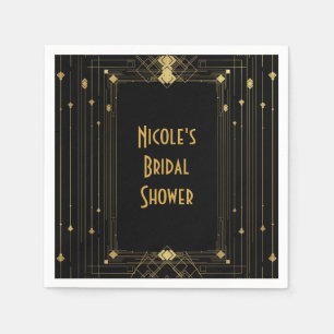 Gold & Black Art Deco Gatsby Roaring 20 elegant Servet
