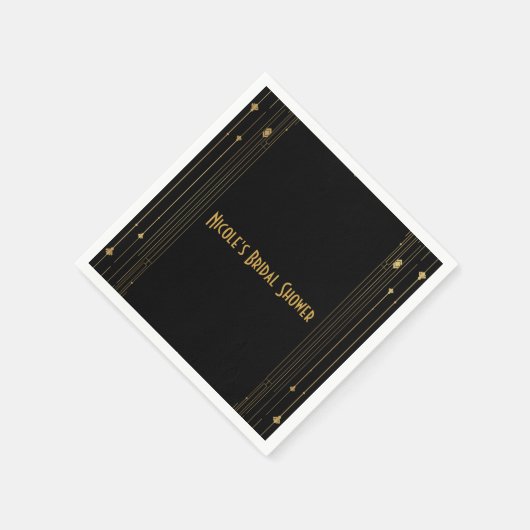 Gold & Black Art Deco Gatsby Roaring 20 elegant Servet (Hoek)