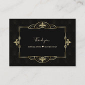 Gold Black Art Deco QR Code Weddenschap Informatiekaartje (Achterkant)