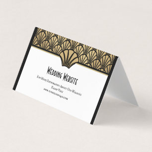 Gold Black Art Deco Wedding Wedding Website Visitekaartjes