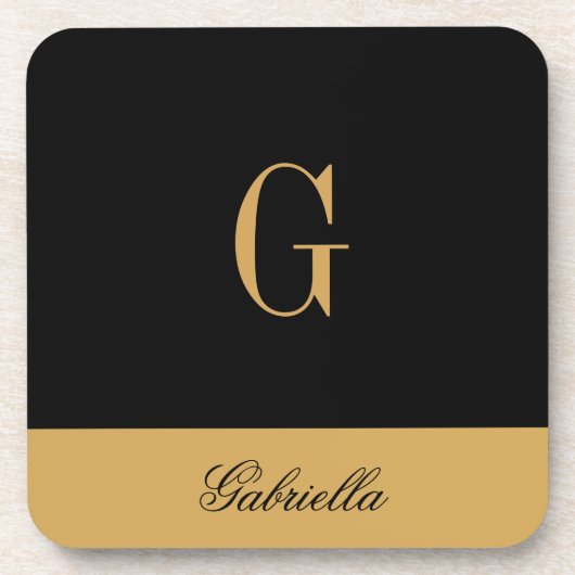 Gold Black Bier Onderzetter (Voorkant)