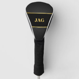 Gold Black Carbon Look Monogrammed Golfheadcover