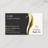 Gold & Black Cartes de visite 2 Pack de 100 (Devant)