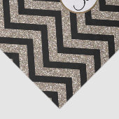 Gold Black Chevron Print Monogram Letter-Initiaal Tissuepapier (Detail)