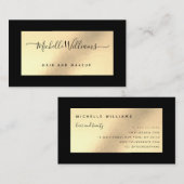 Gold & Black Chic Modern Elegant Visitekaartje (Voorkant / Achterkant)