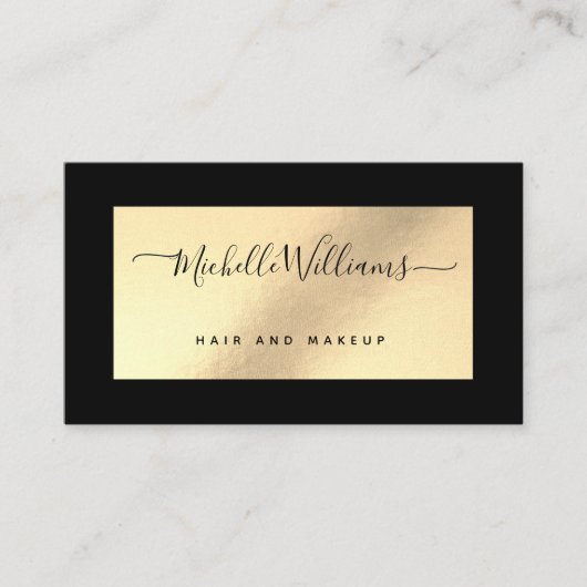 Gold & Black Chic Modern Elegant Visitekaartje (Voorkant)