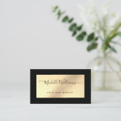 Gold & Black Chic Moderne Carte de visite élégant (Debout devant)