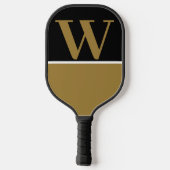 Gold Black College Monogram Pickleball Paddle (Achterkant)