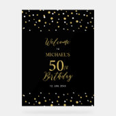 Gold & Black Confetti 50e anniversaire fête Bienve (Recto)