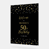 Gold & Black Confetti 50e anniversaire fête Bienve (Angle)