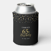 Gold & Black Confetti 65th Birthday Party Favor Blikjeskoeler (Blikje Achterkant)
