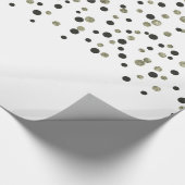 Gold Black Confetti Cadeaupapier (Hoek)