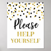 Gold Black Confetti Help uzelf Poster (Voorkant)