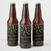 Gold Black Confetti-kerstbier Bier Etiket (Flessen)