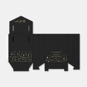 Gold & Black Confetti Modern Retirement Party Bedankdoosjes (Uitgevouwen)