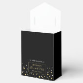 Gold & Black Confetti Modern Retirement Party Bedankdoosjes (Geopend)
