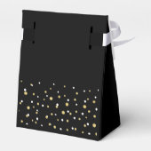 Gold & Black Confetti Modern Retirement Party Bedankdoosjes (Achterkant)