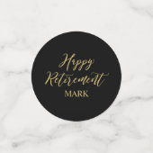 Gold Black Confetti Modern Retirement Party Decor (Kleine voorkant)