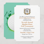 Gold Black Corporate Golf Tournament Invitation Kaart (Voorkant / Achterkant)