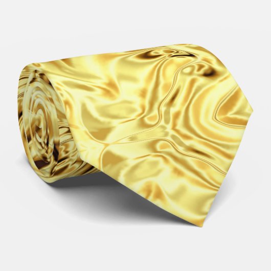 Gold Black Crinkle Stropdas (Opgerold)