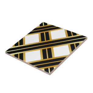 Gold Black Crist Cross Pattern Tegeltje