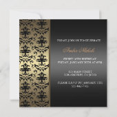 Gold & Black Damask Sweet 16 Invitation (Dos)
