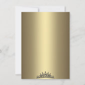 Gold & Black Damask & Tiara Invitation Anniversair (Dos)