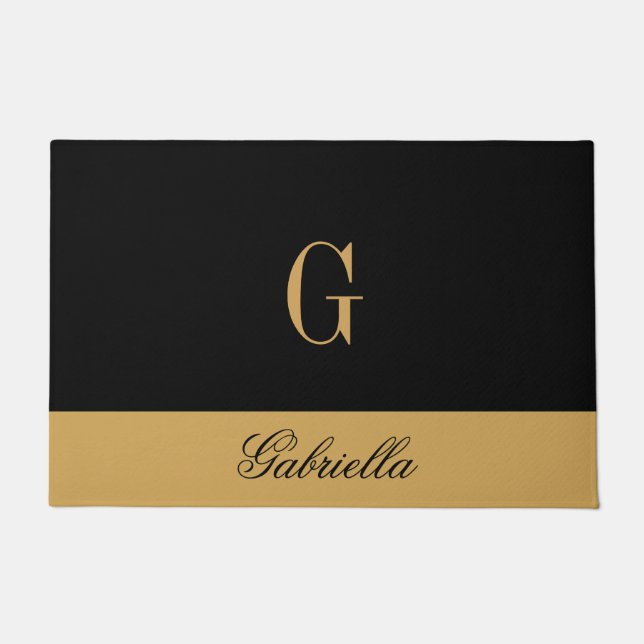 Gold Black Deurmat (Voorkant)