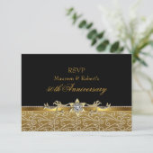 Gold & Black Diamond 50e Jubileum RSVP (Staand voorkant)