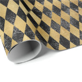 Gold Black Diamond Pattern  Cadeaupapier (Rol Hoek)