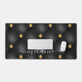 Gold Black Diamond Tufted Custom Votre nom (Clavier et souris)