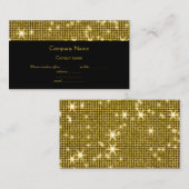 GOLD BLACK DISCO THÈME SPARKLE CARTE DE VISITE (Devant / Derrière)