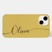Gold Black Elegant Calligraphy Script Name Case-Mate iPhone Case (Achterkant (horizontaal))