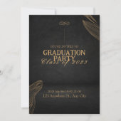 Gold Black Elegant Graduation Party Invitation (Devant)