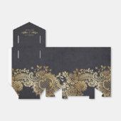 Gold Black elegant  lace bruiloft Bedankdoosjes (Uitgevouwen)