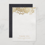 Gold Black elegant  lace bruiloft bedankt (Voorkant / Achterkant)