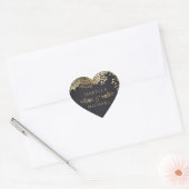Gold Black elegant lace bruiloft Hart Sticker (Envelop)