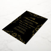 Gold Black Elegant Swirl 50ste bruiloft Jubileum Folie Uitnodiging (Gedraaid)