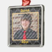 Gold Black en Grey Damask Keepomwille Ornament (Links)