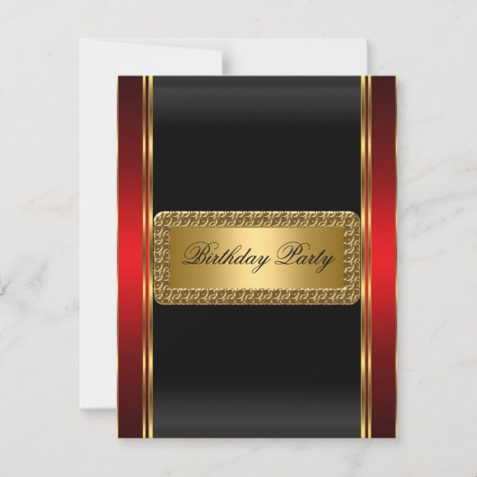 Gold Black en Red Art Deco Uitnodiging (Voorkant)