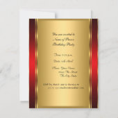 Gold Black en Red Art Deco Uitnodiging (Achterkant)