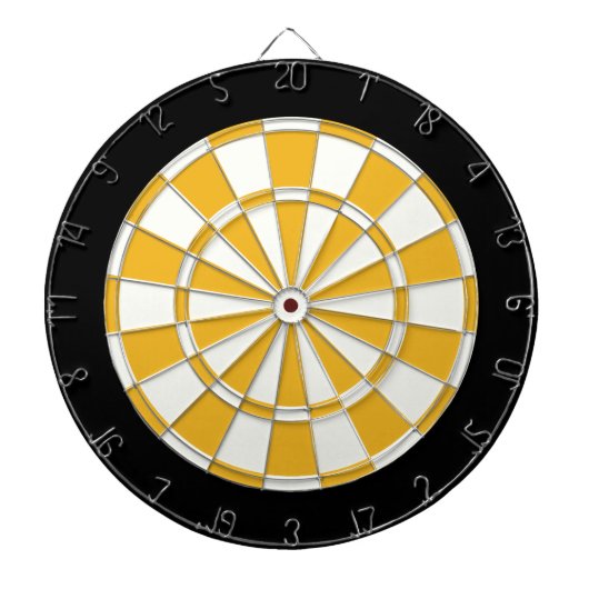 Gold Black en White Dartbord (Voorkant)