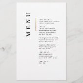 Gold Black en White Typography bruiloft menu (Voorkant)